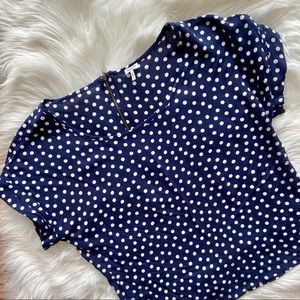 Splendid Navy & White Polka-Dot Blouse 🍒4/$20 🍒